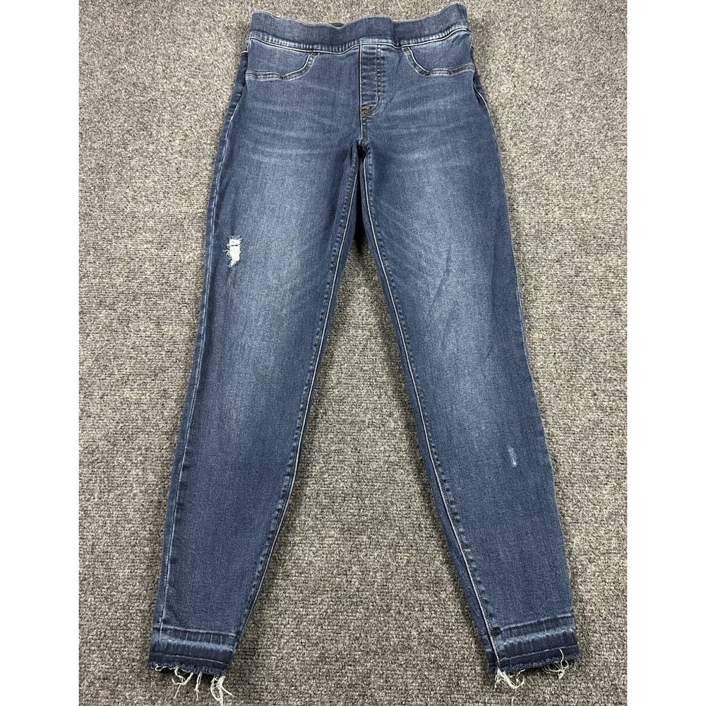 SPANX Distressed Ankle Skinny Pull on Jeans Med Wash (20203R)- Medium 28X26